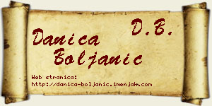 Danica Boljanić vizit kartica